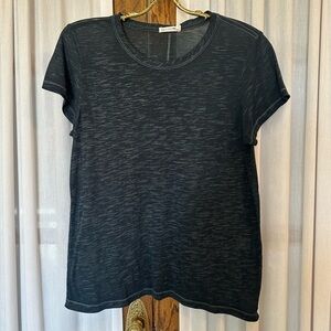 rag + bone Black Heathered Lightweight Slub Tee